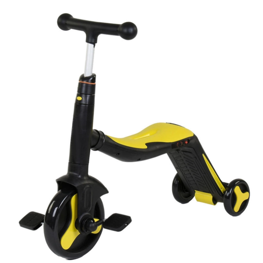Bolalar uchun PowerGym A23 uch g'ildirakli skuteri sariq rangli