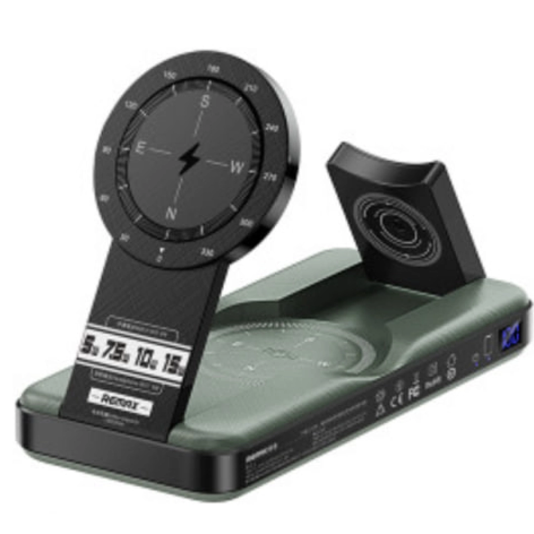 Внешний аккумулятор с беспроводной зарядкой Remax RPP-589 10000mAh зелёный