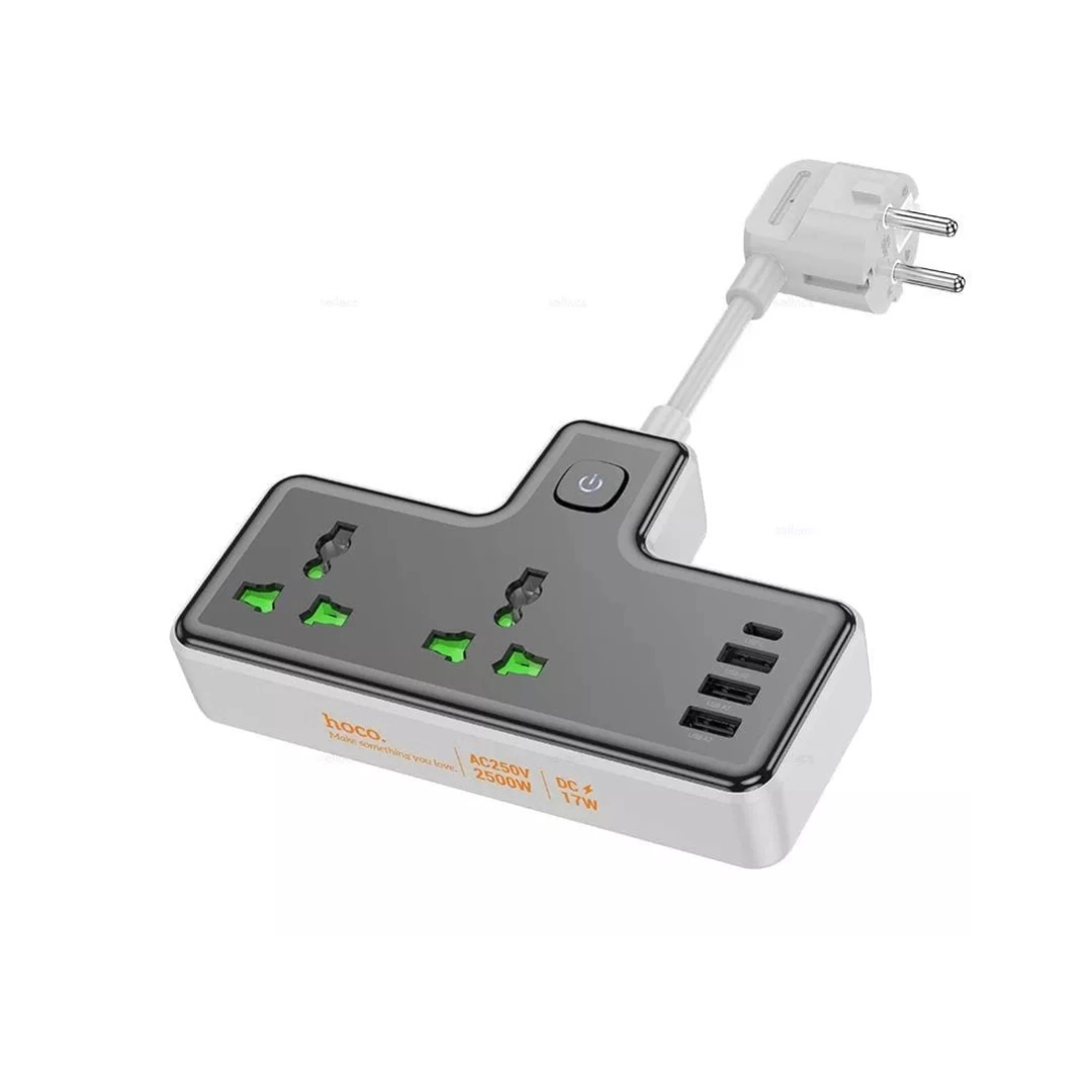 Удлинитель Hoco pilot AC11A 2500w/17w чёрный