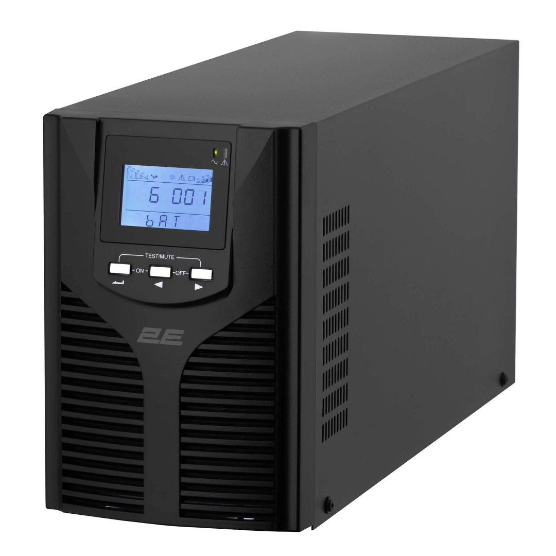 Источник бесперебойного питания 2E OD2000, 2000VA/1800W, LCD, USB, 3XSCHUKO 2E-OD2000