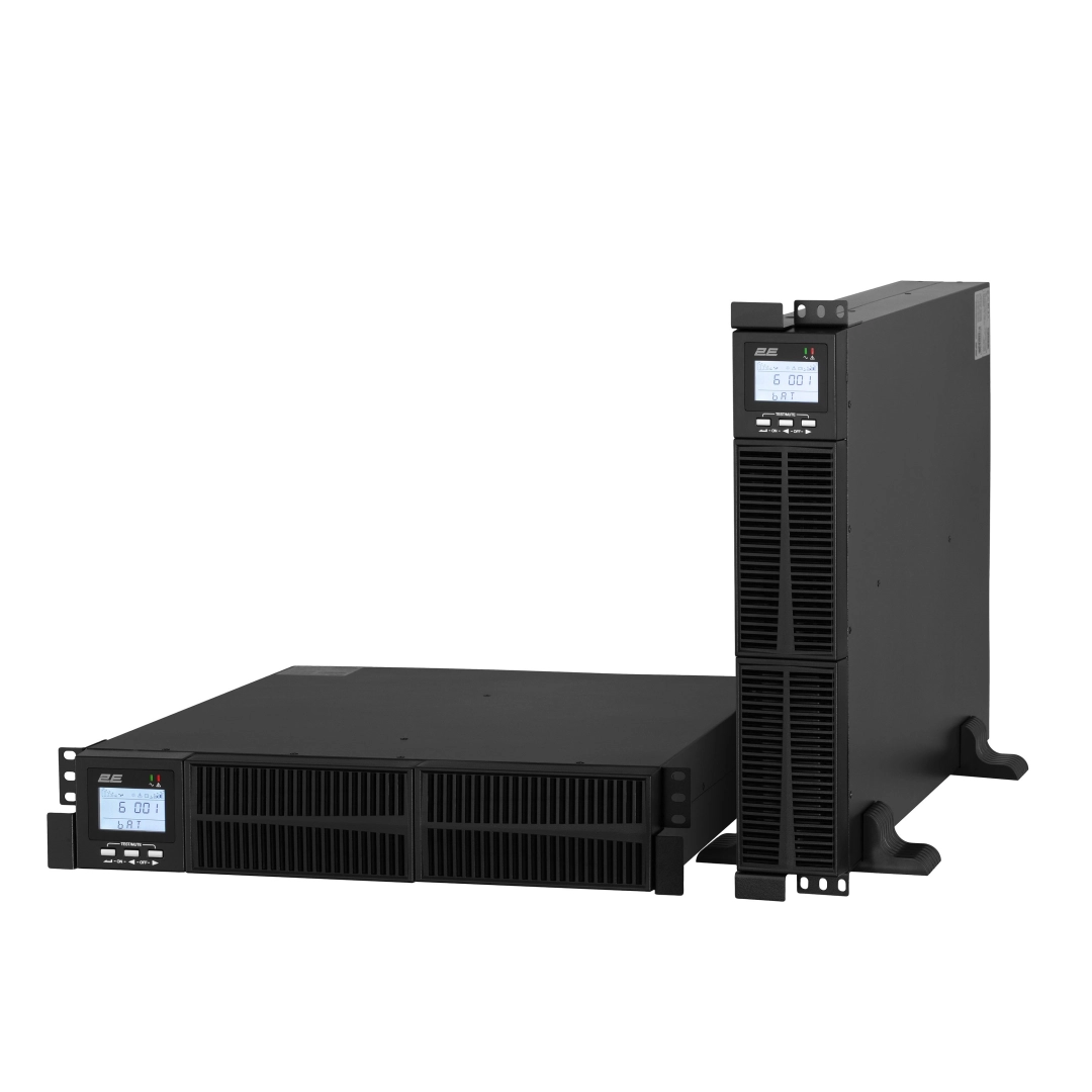 Источник бесперебойного питания 2E OD3000RT, 3000VA/2700W, RT2U, LCD, USB, 3XSCHUKO 2E-OD3000RT