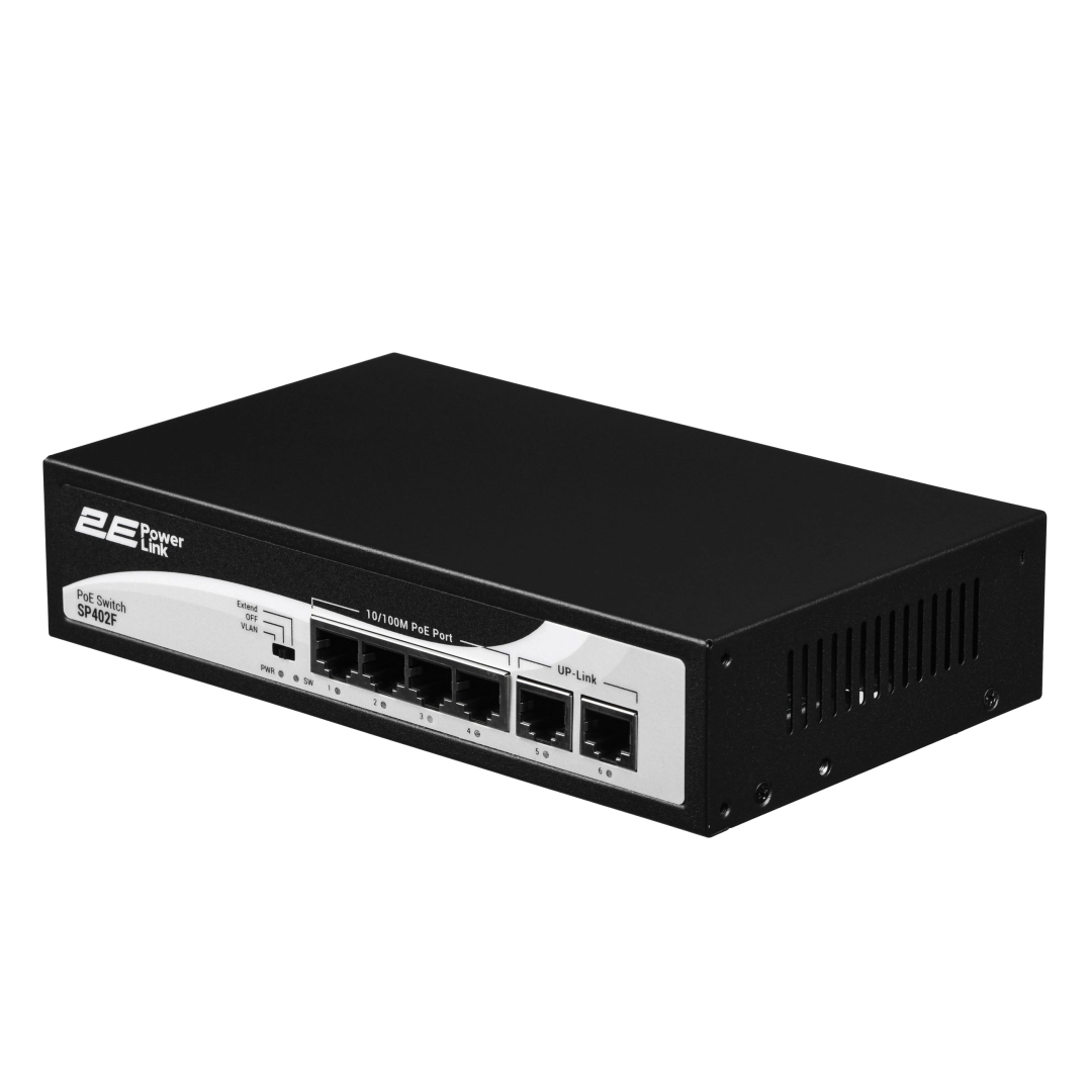 Kalit 2E POWERLINK SP402F 6XFE (4XFE POE+, 2XFE UPLINK, 55W),  неуправляемый