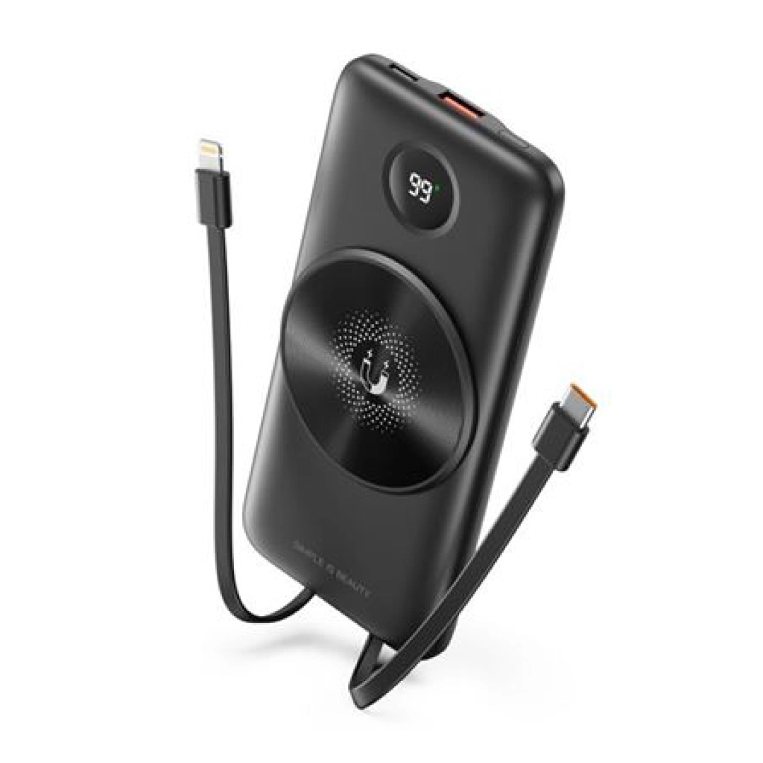 Внешний аккумулятор XO-PR186 wireless charging digital display with cable (TYPE-C, Lightning) fast charging  10000mAh