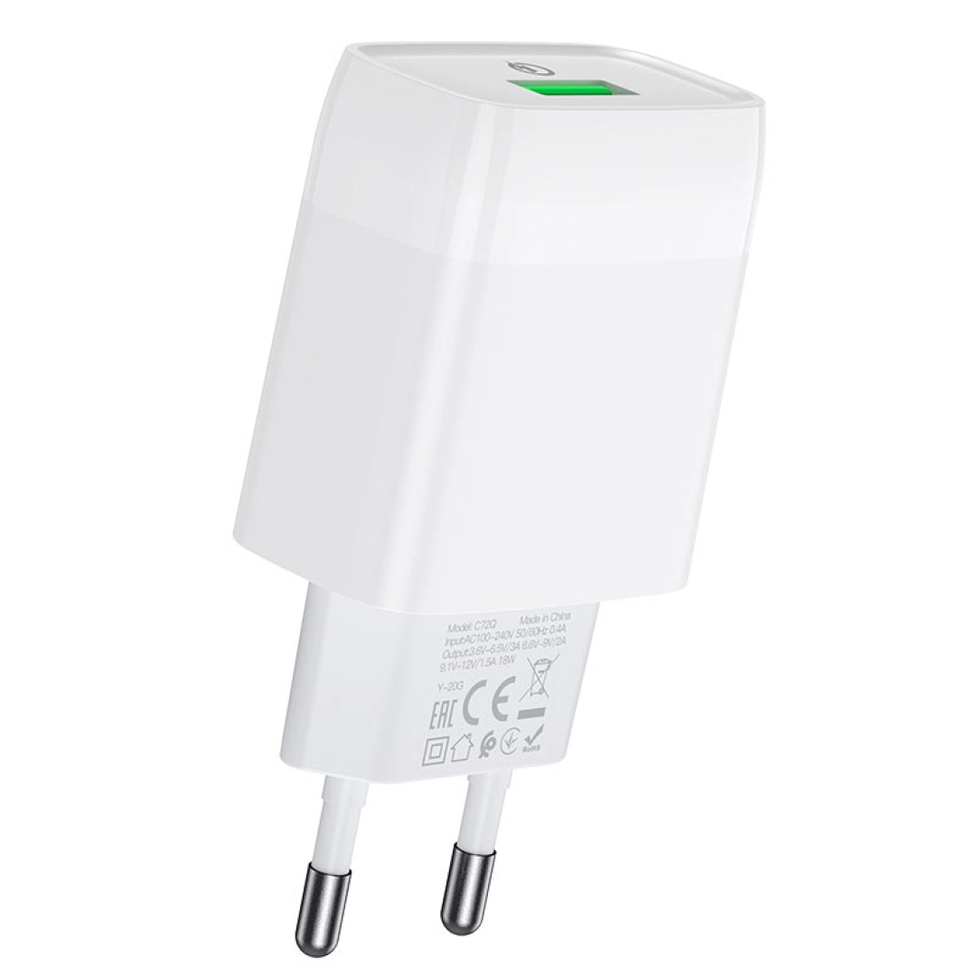 Hoco C72Q 18W QC3.0 oq zaryadlash qurilmasi