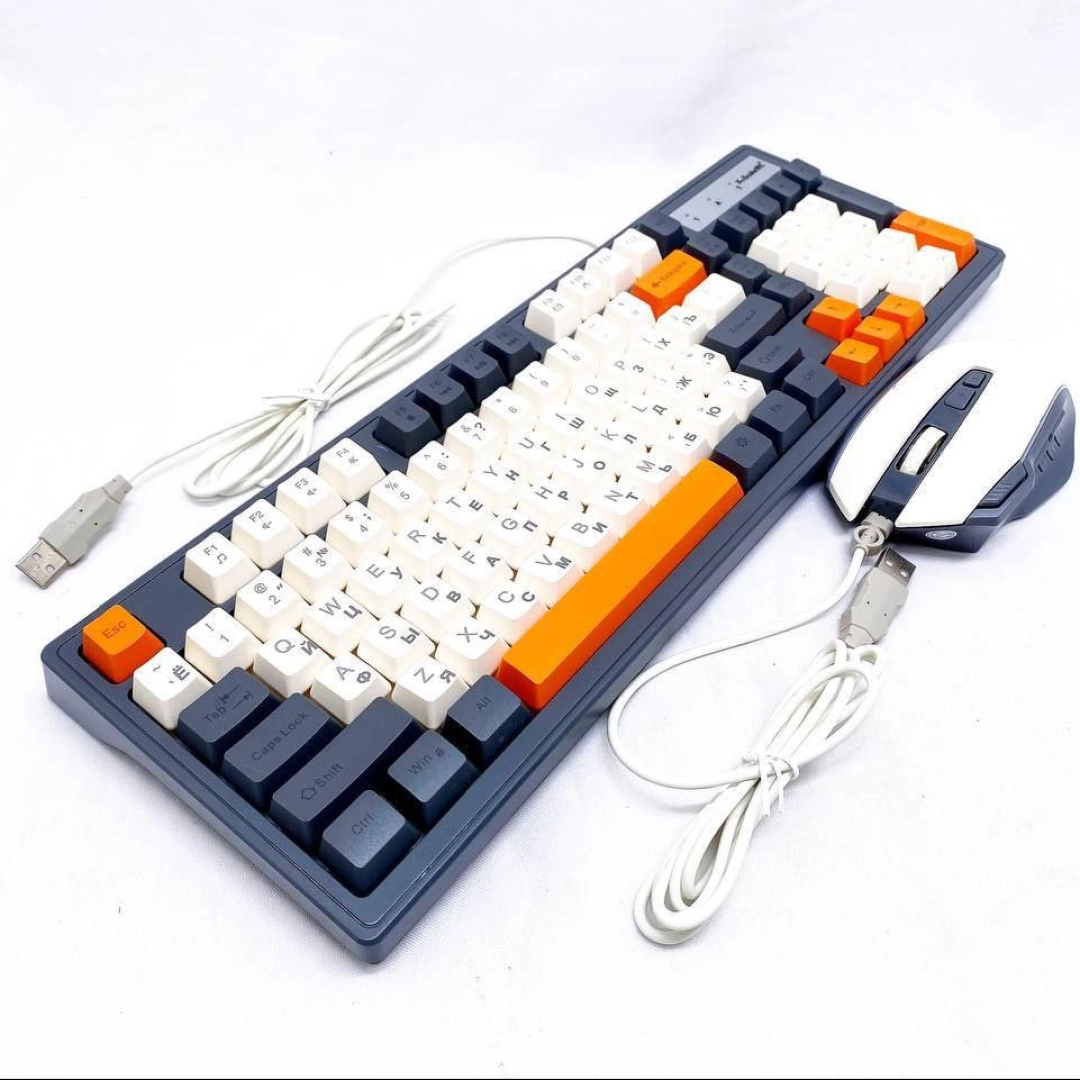 Игровая клавиатура KM800 с кабелем, набор мыши для настольного компьютера