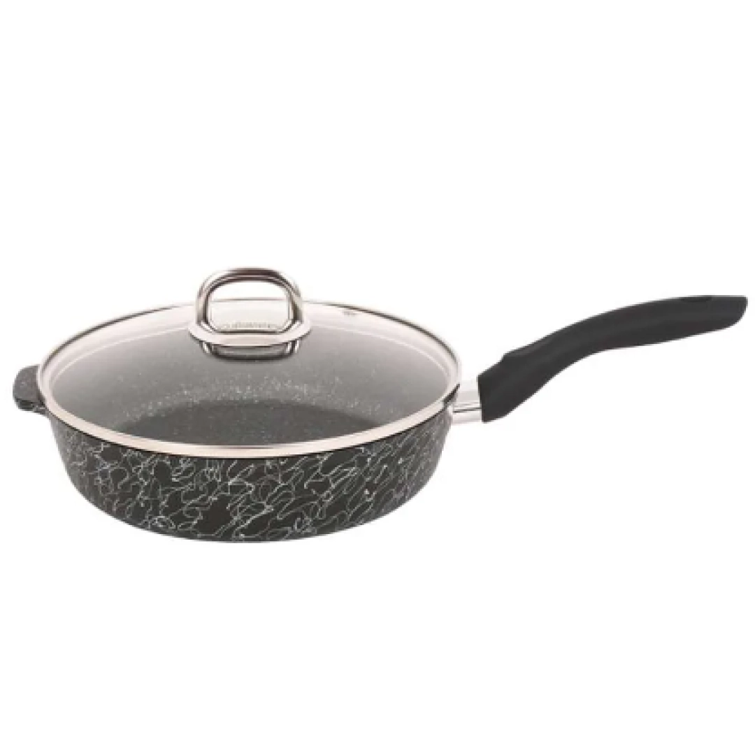 Chuqur qovurilgan tovasi Kukmara "Грация" 220 mm qora (сгчс221а)