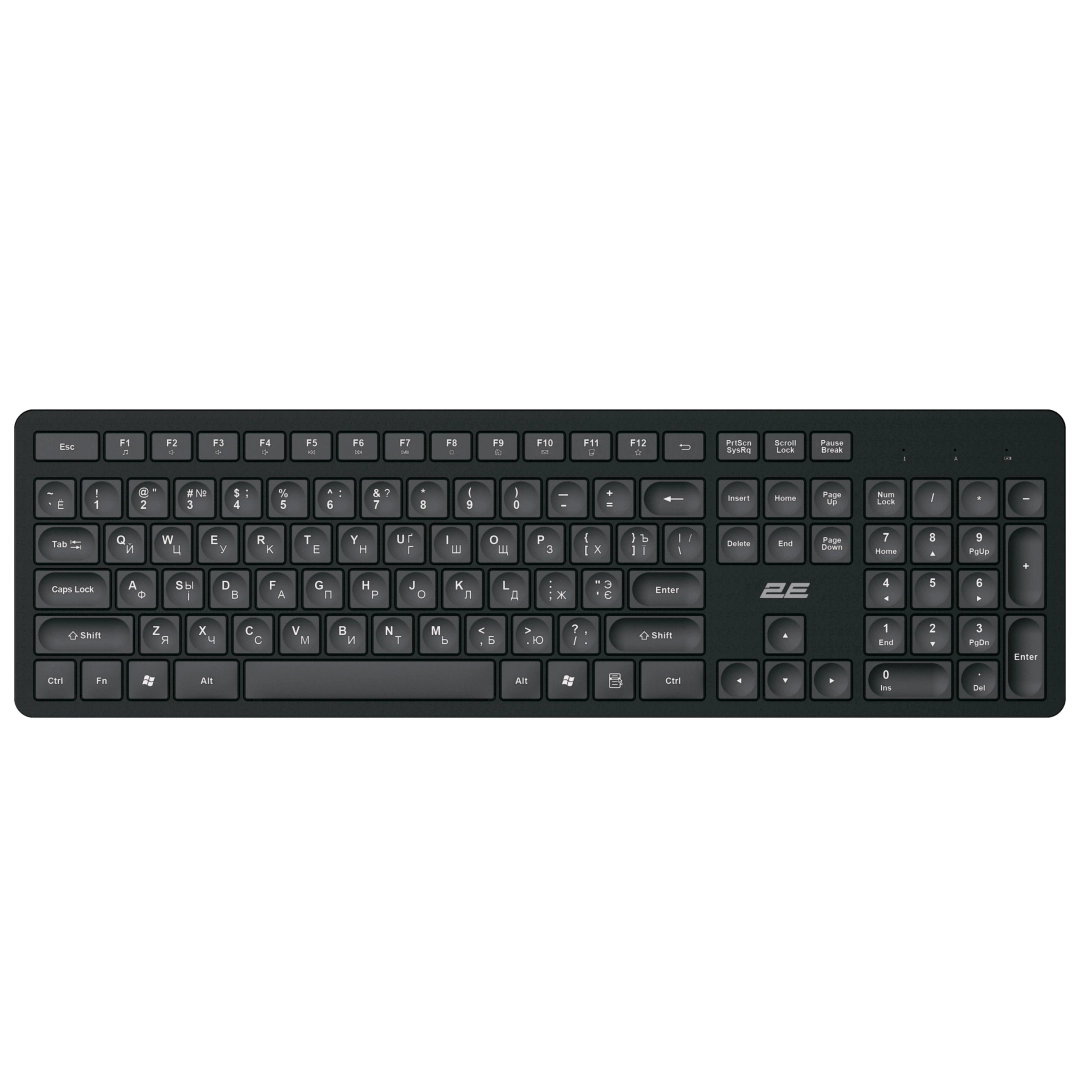 Klaviatura 2E KS260 WL Black EN/UK/RU