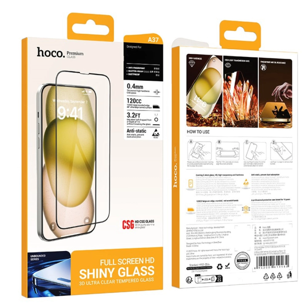 Hoco A37 iPhone 15 Pro uchun himoya oynasi
