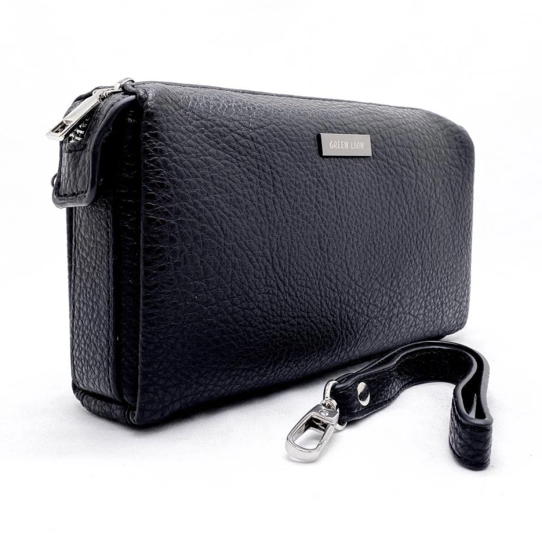 Green Lion Marly Clutch Bag qora sumkasi