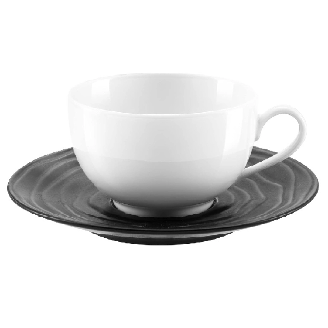 Médard de Noblat Escale Noir chashka likopchalari bilan ML65CCB0001PT