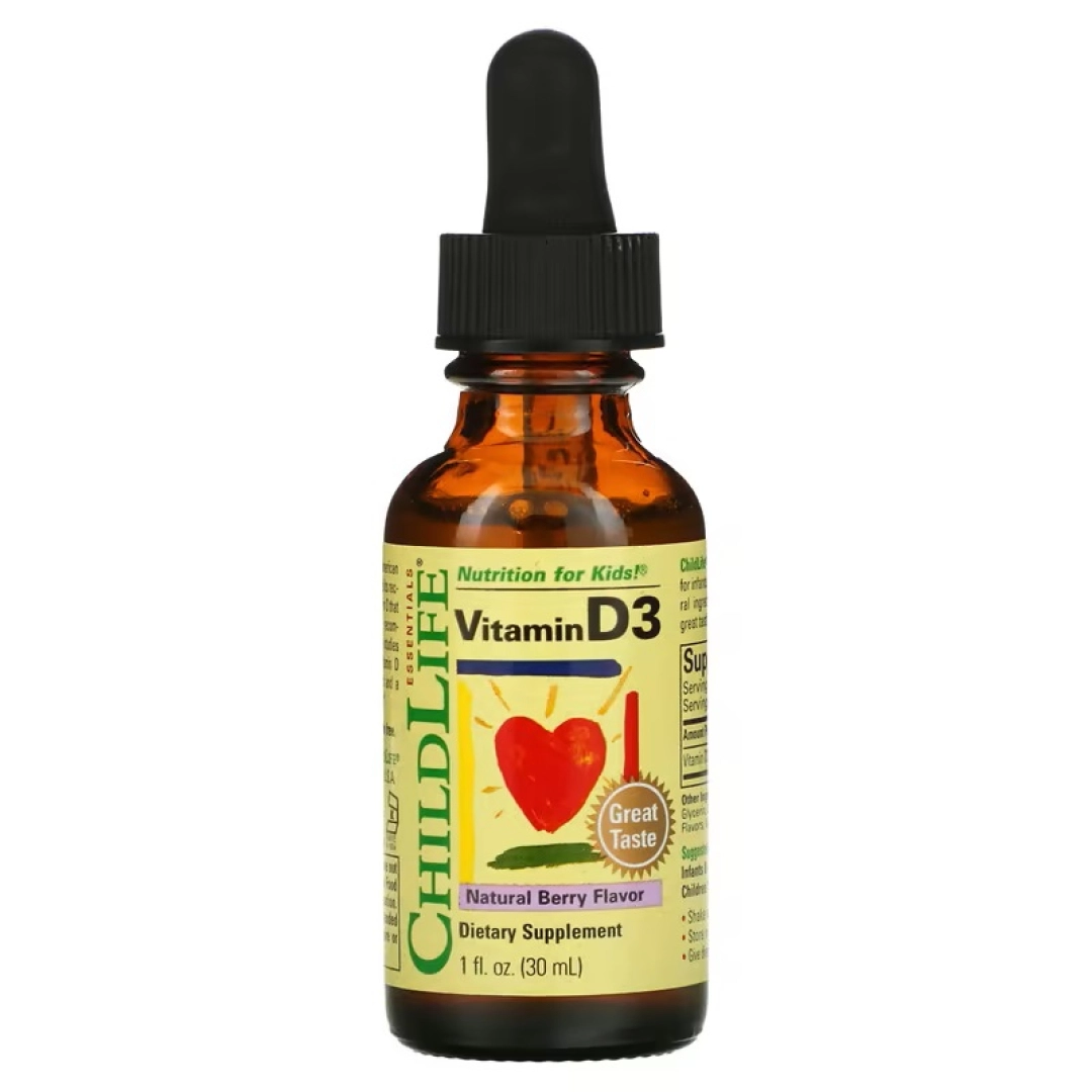 ChildLife Essentials, vitamin D3, tabiiy mevali ta'mi bilan, 30 ml (1 suyuq untsiya)