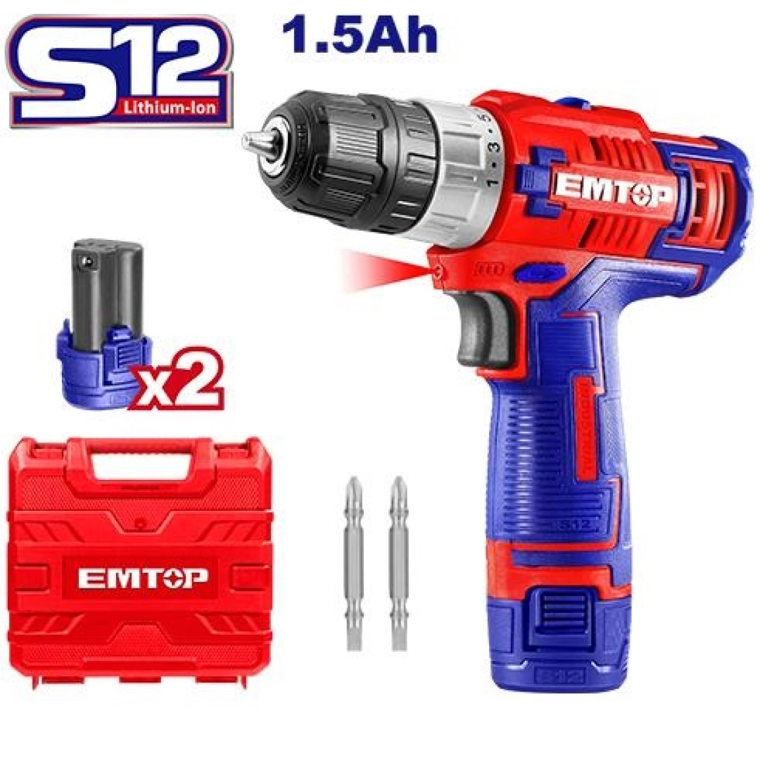 Akkumulyatorli burama-dril EMTOP ECDL12622".