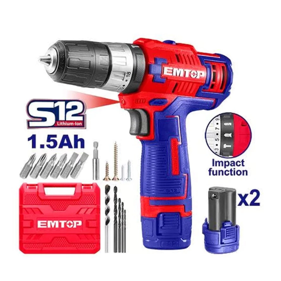 Akumulyatorli drel-shurupovert EMTOP ECIDL12622