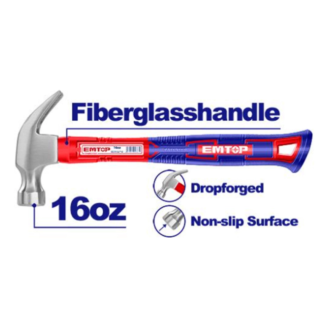 Молоток гвоздодер EMTOP EHAMCH1601