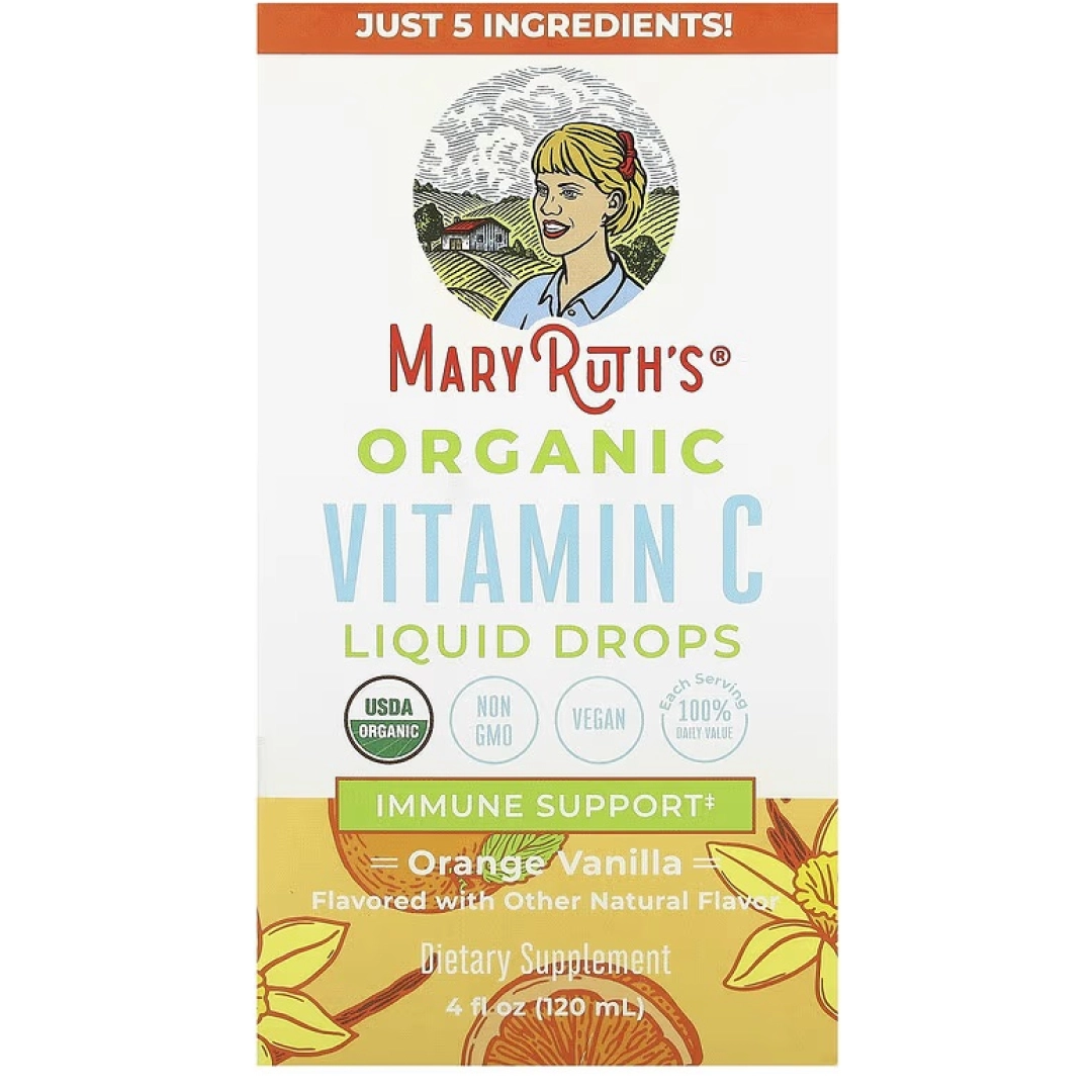MaryRuth's, organik C vitamini suyu, apelsin va vanil ta'mi bilan, 120 ml (4 suyuq untsiya)