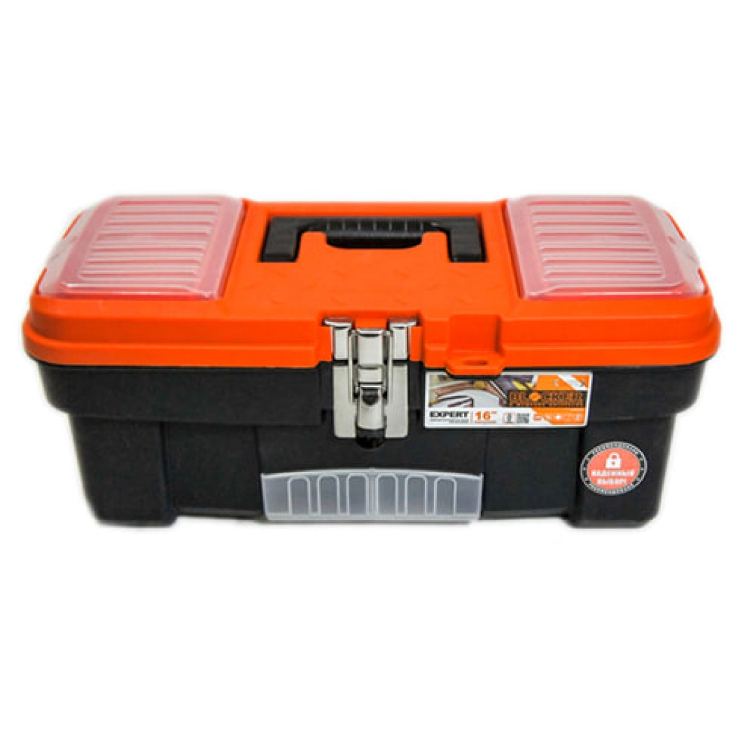 BLOCKER EXPERT 16" metall qulfli asboblar qutisi, qora-to'q sariq