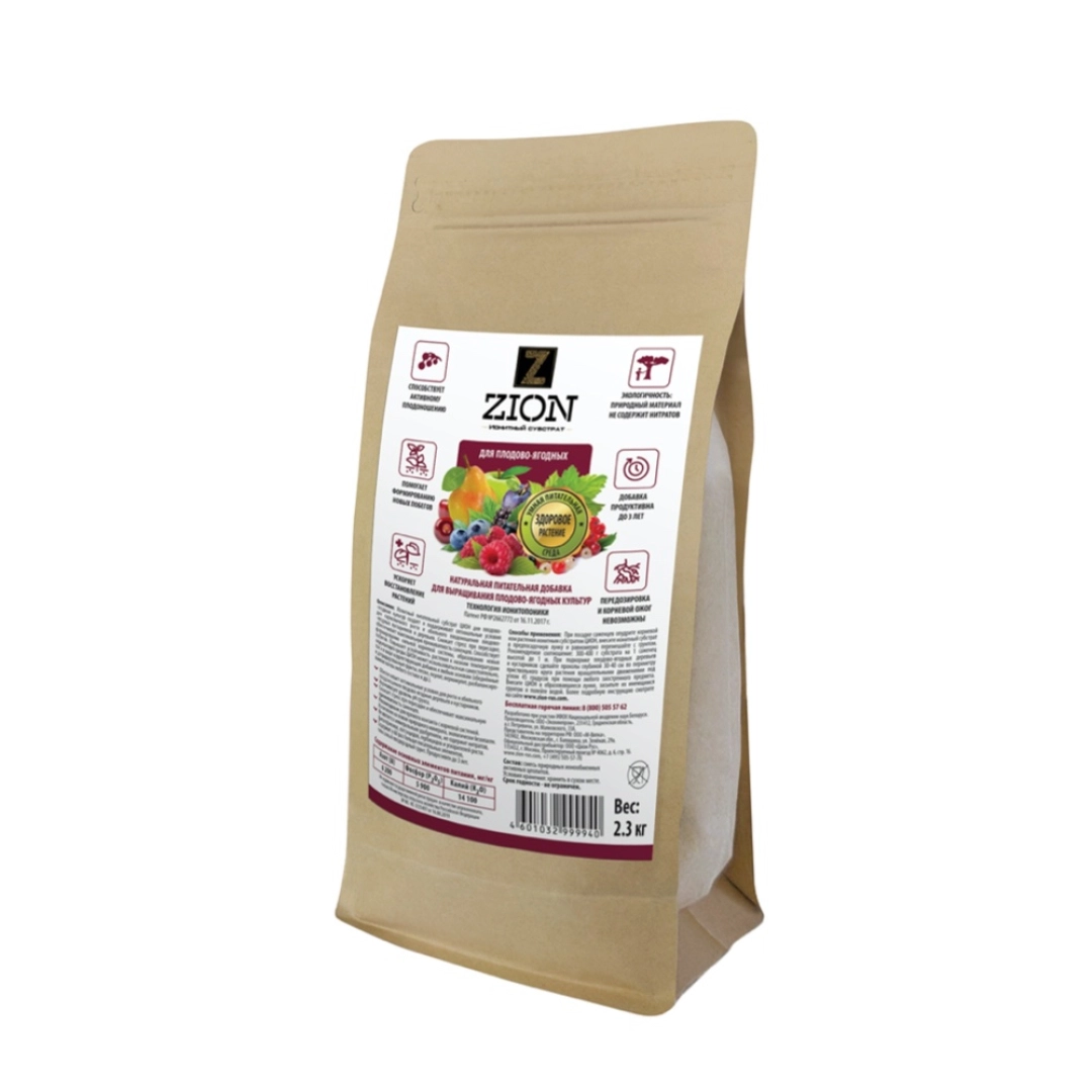 ZION mevali va rezavor o'simliklar uchun substrat (kraft qopcha, 2,3 kg)