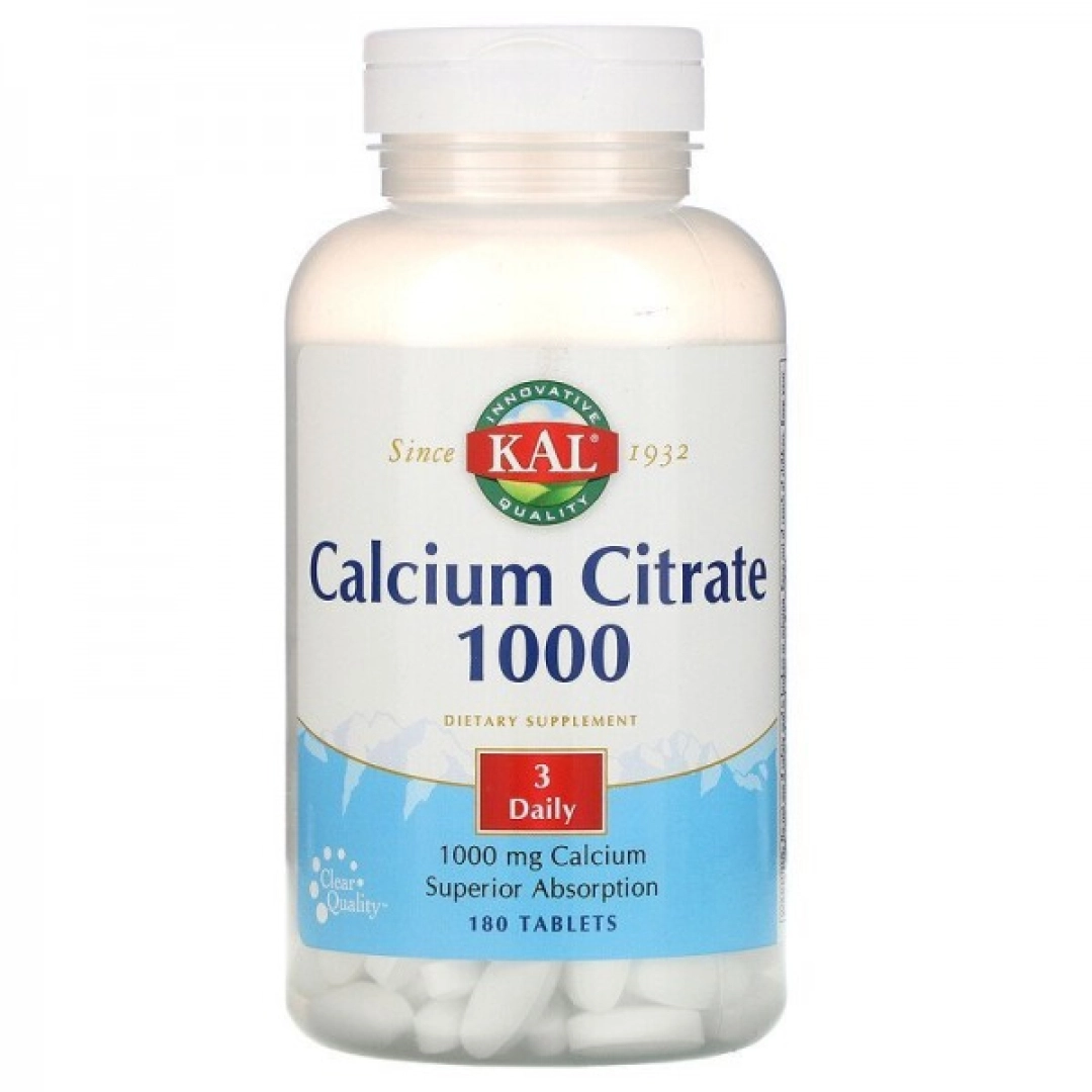 KAL Calcium Citrate 1000 mg, 180 tabletka