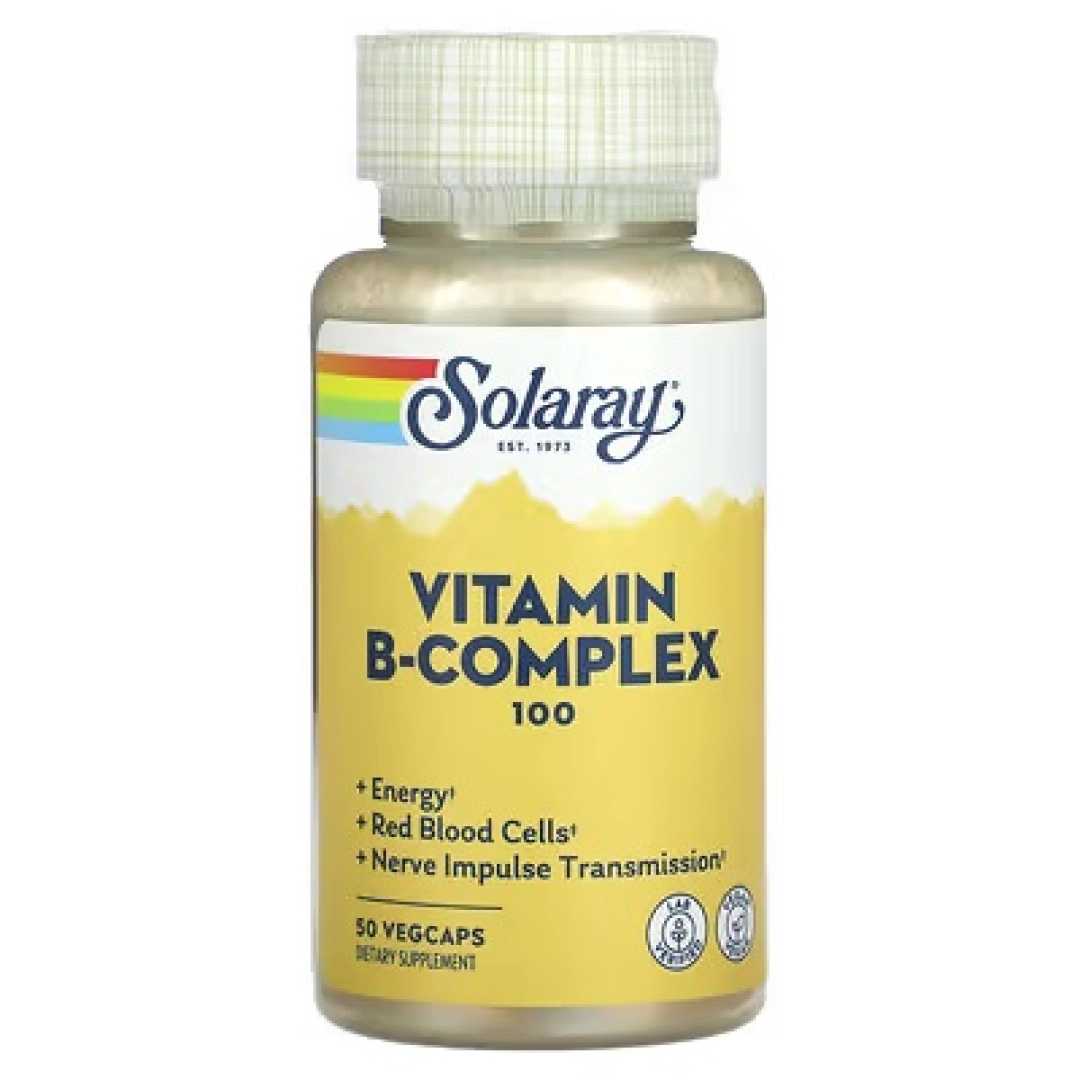 Solaray, Kompleks vitaminlar guruhi B 100, 50 o‘simlik kapsulalari VegCaps