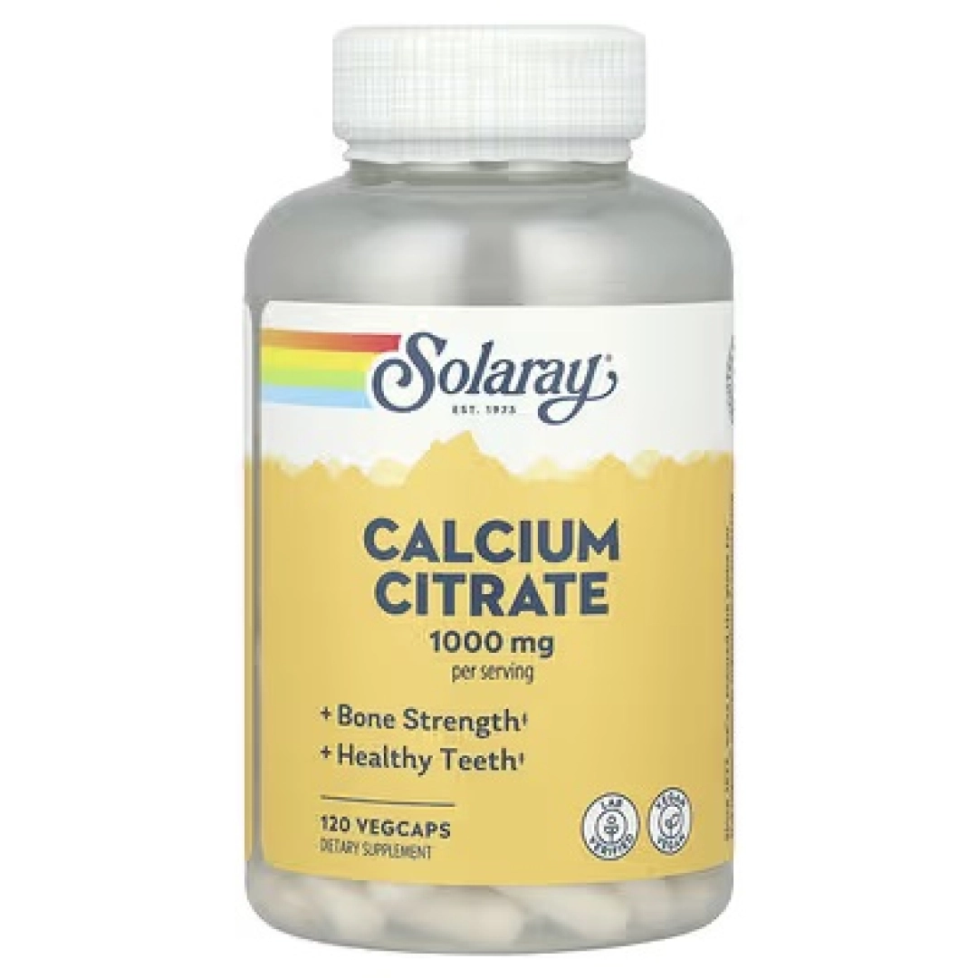 Solaray, Kalsiy Tsitrati, 1000 mg, 120 o‘simlik kapsulalari VegCaps
