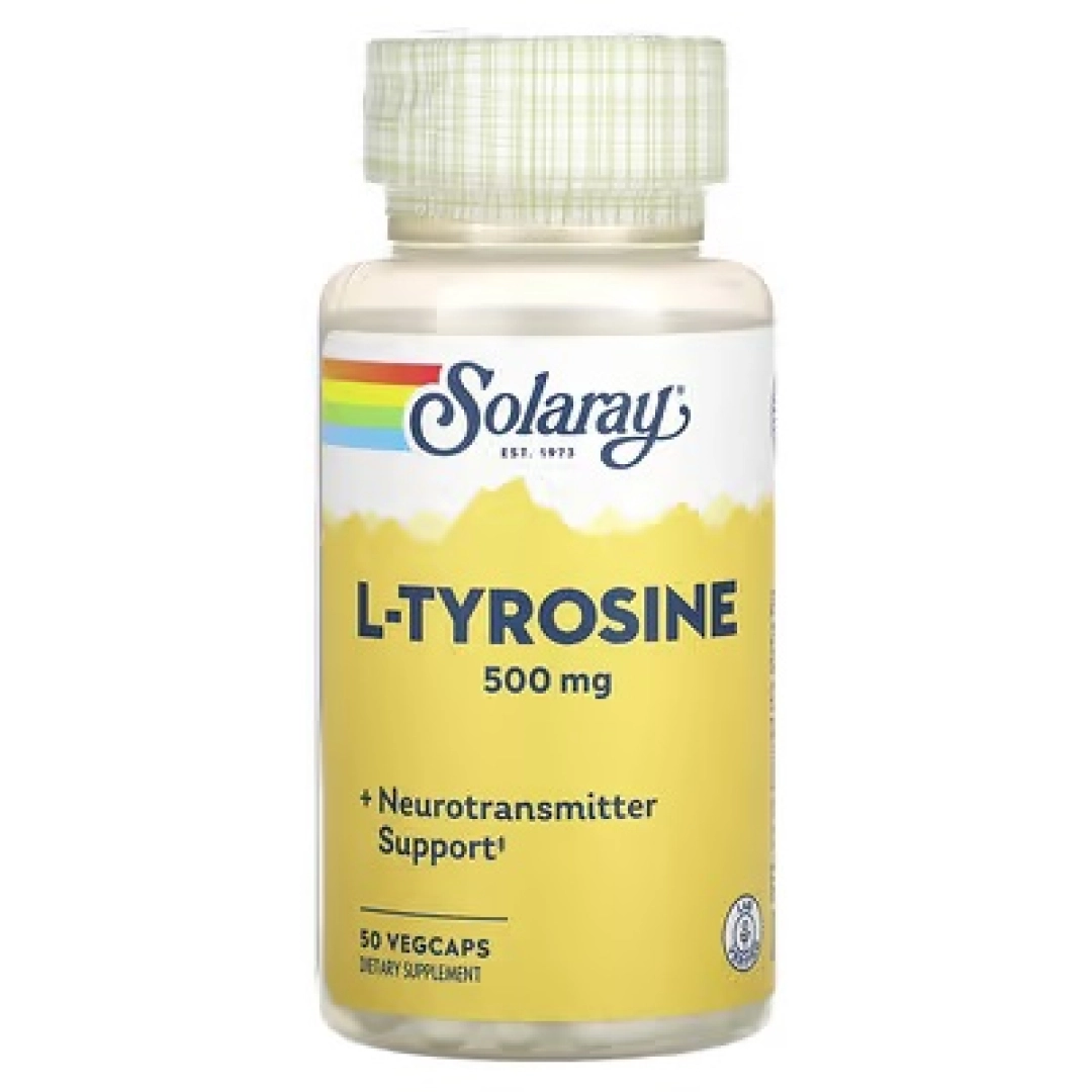 Solaray, L-tirozin, 500 mg, 50 vegetarian kapsula