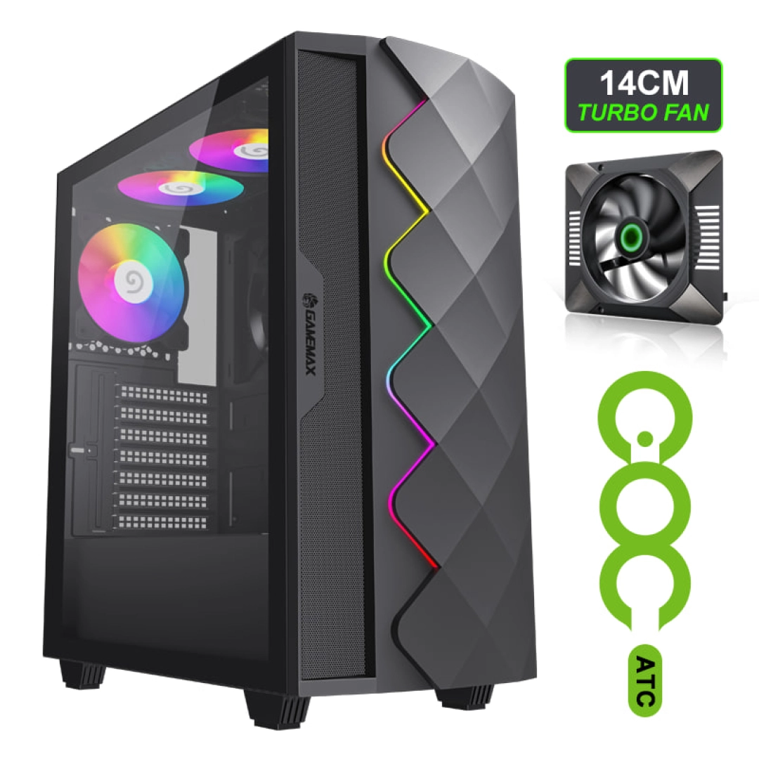 GameMax DIAMOND CP Black kompyuter korpusi