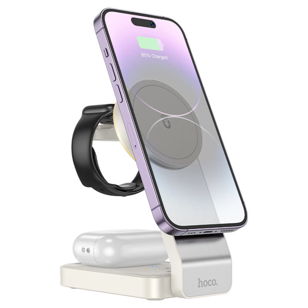 Hoco CQ3 3in1 Fast Wireless Charger qaymoqrang tezkor simsiz quvvatlagichi