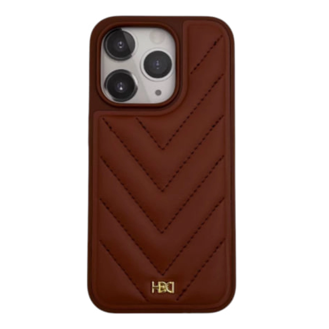 iPhone 15 Pro uchun HDD Leather Pillows HBC-019 jigarrang g‘ilofi