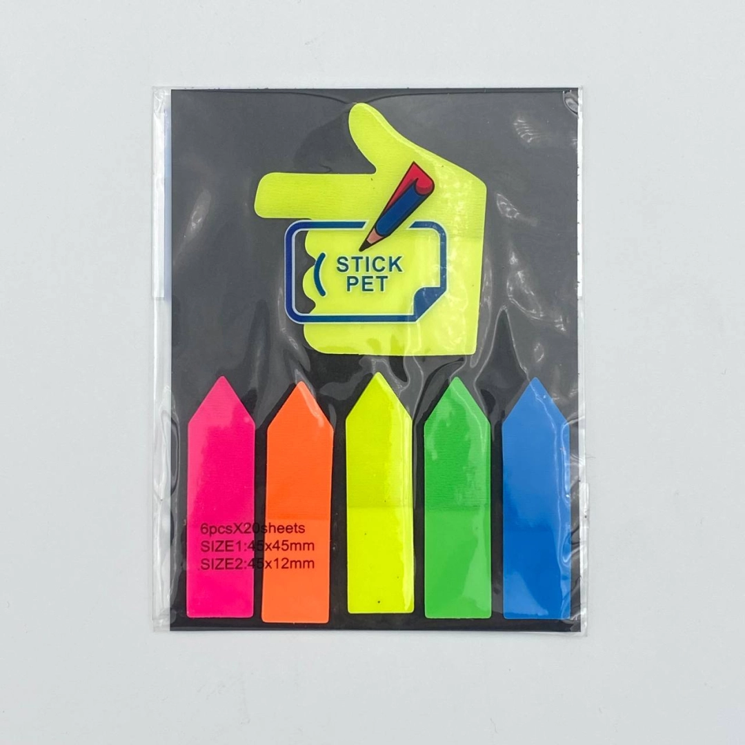 Stick Pet Yopishqoq qirrali eslatma stikerlari 20 dona