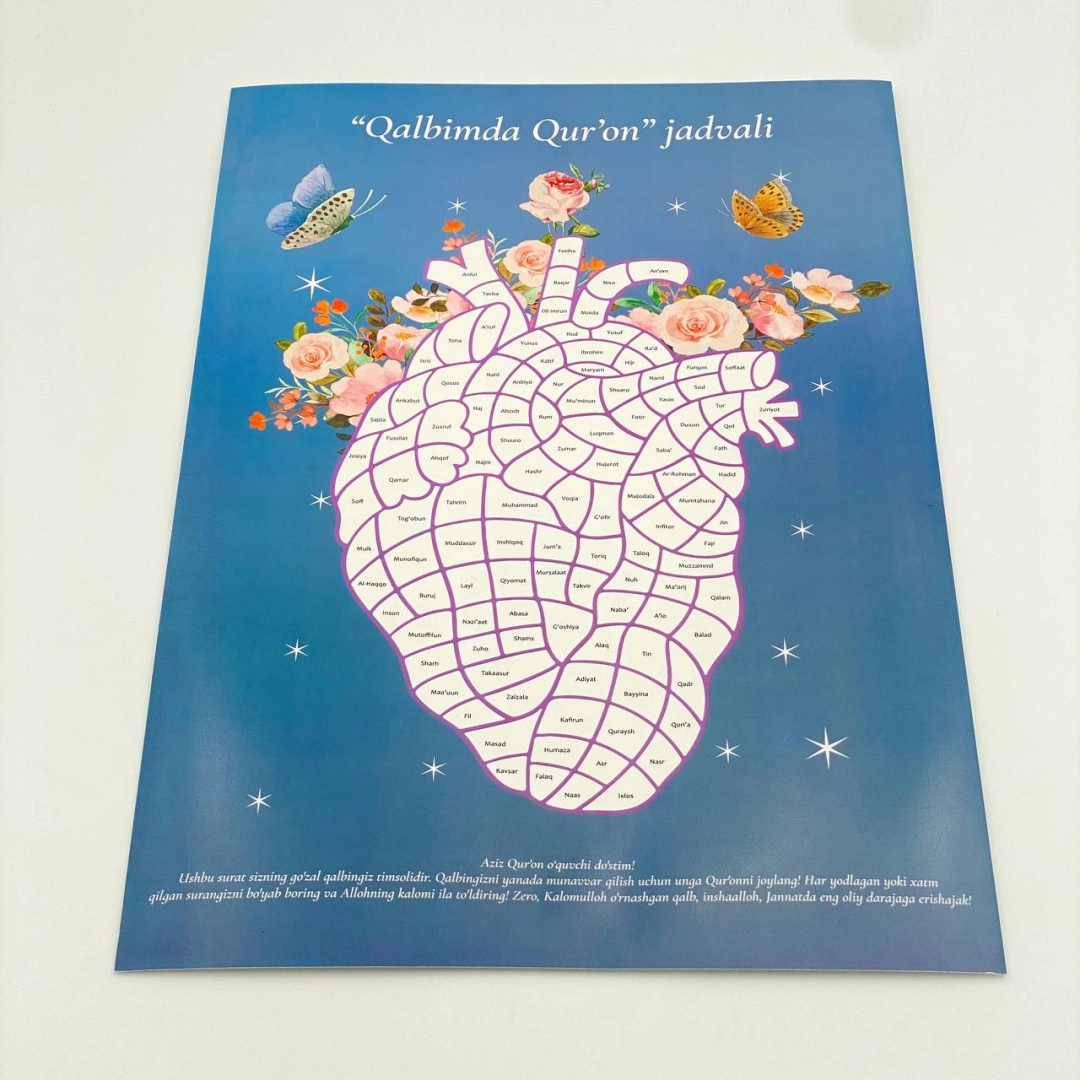 "Qalbimda Qur'on" jadvali (49x35 sm)