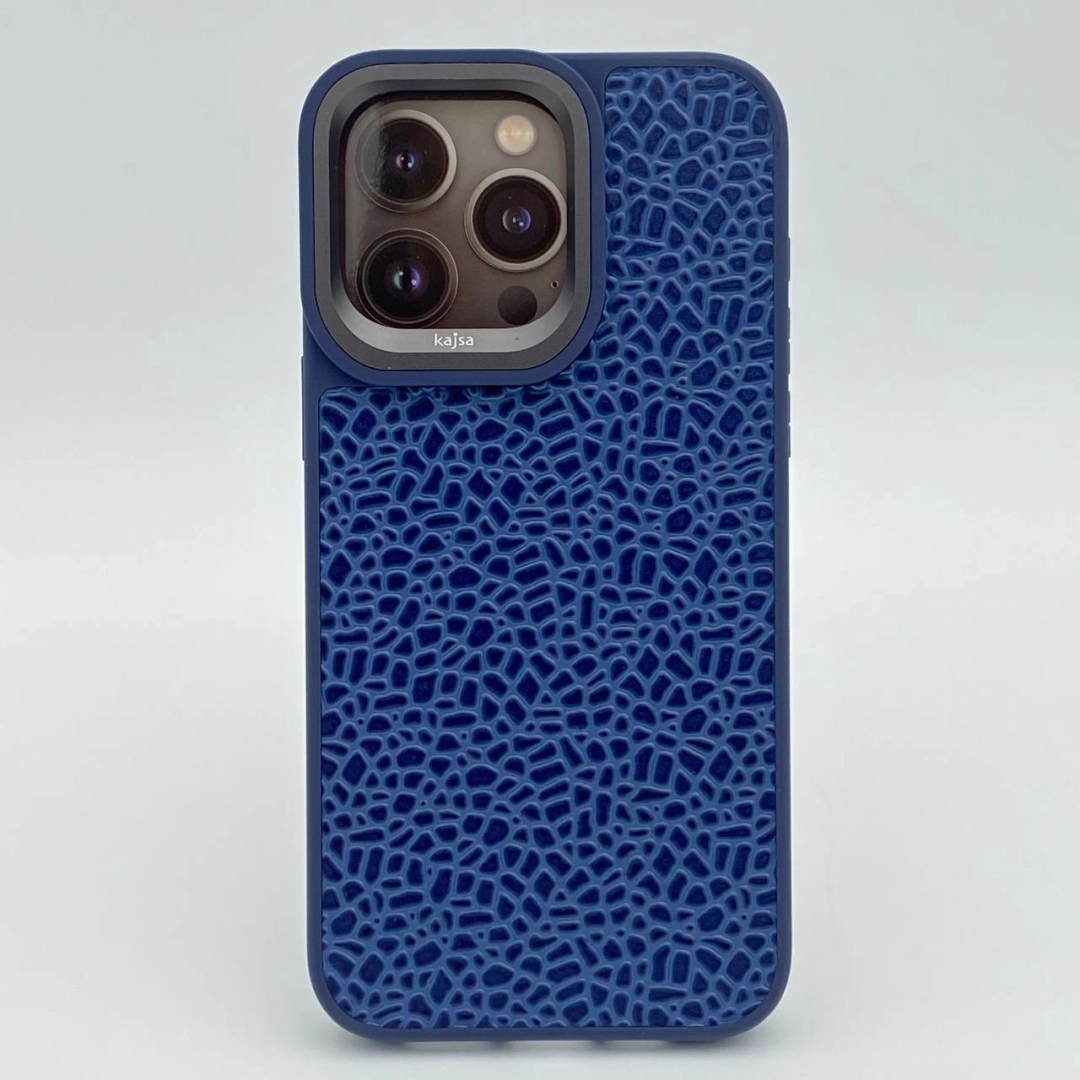 iPhone 15 Pro Max uchun Kajsa Glaze Pattern ko'k g'ilofi