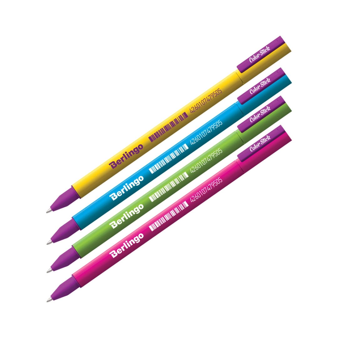 Гелевая ручка Berlingo Color Stick, чёрная, 0.5 мм, разноцветный корпус (1 шт)