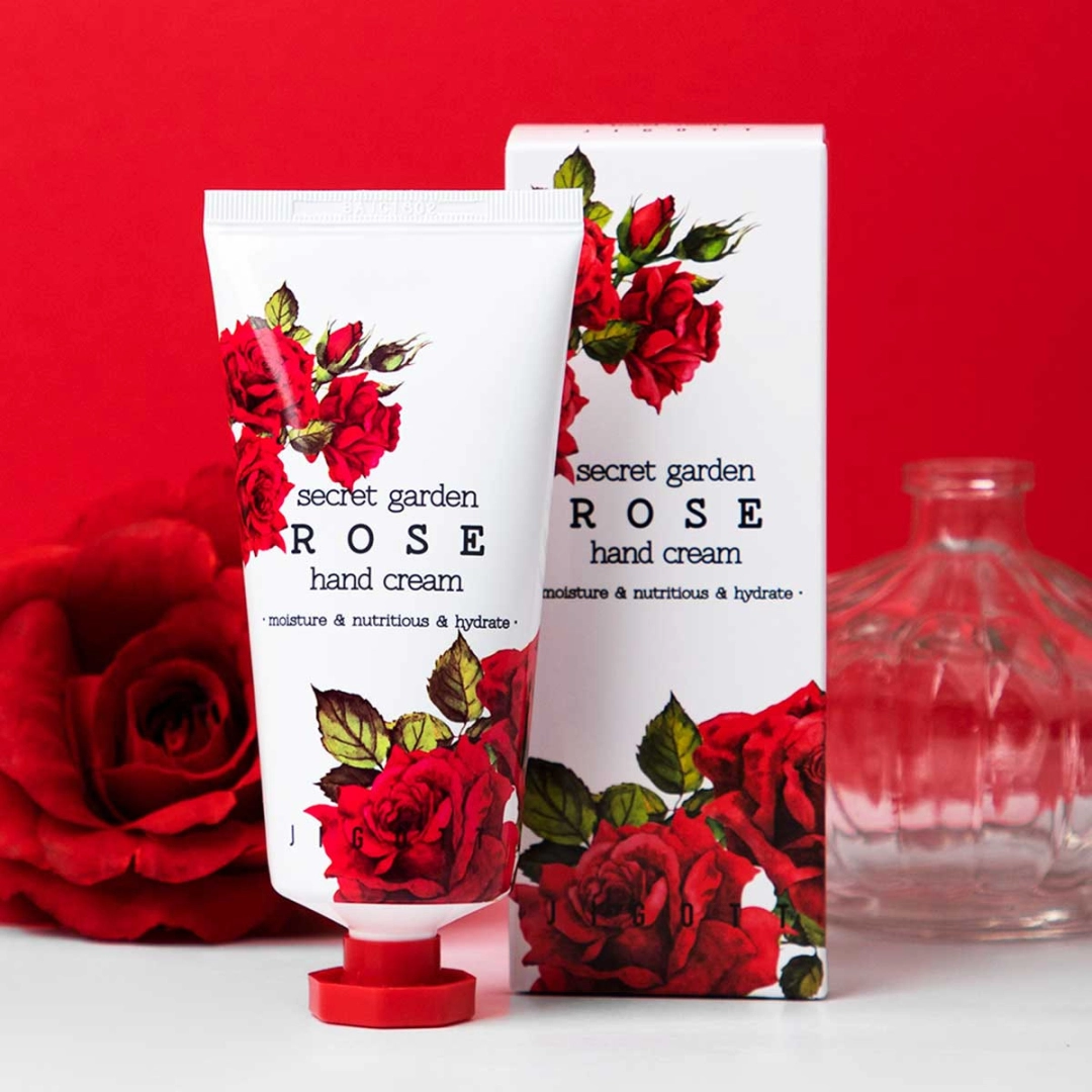 Jigott Hand Cream Secret Garden Rose 100 ml - qo'l kremi