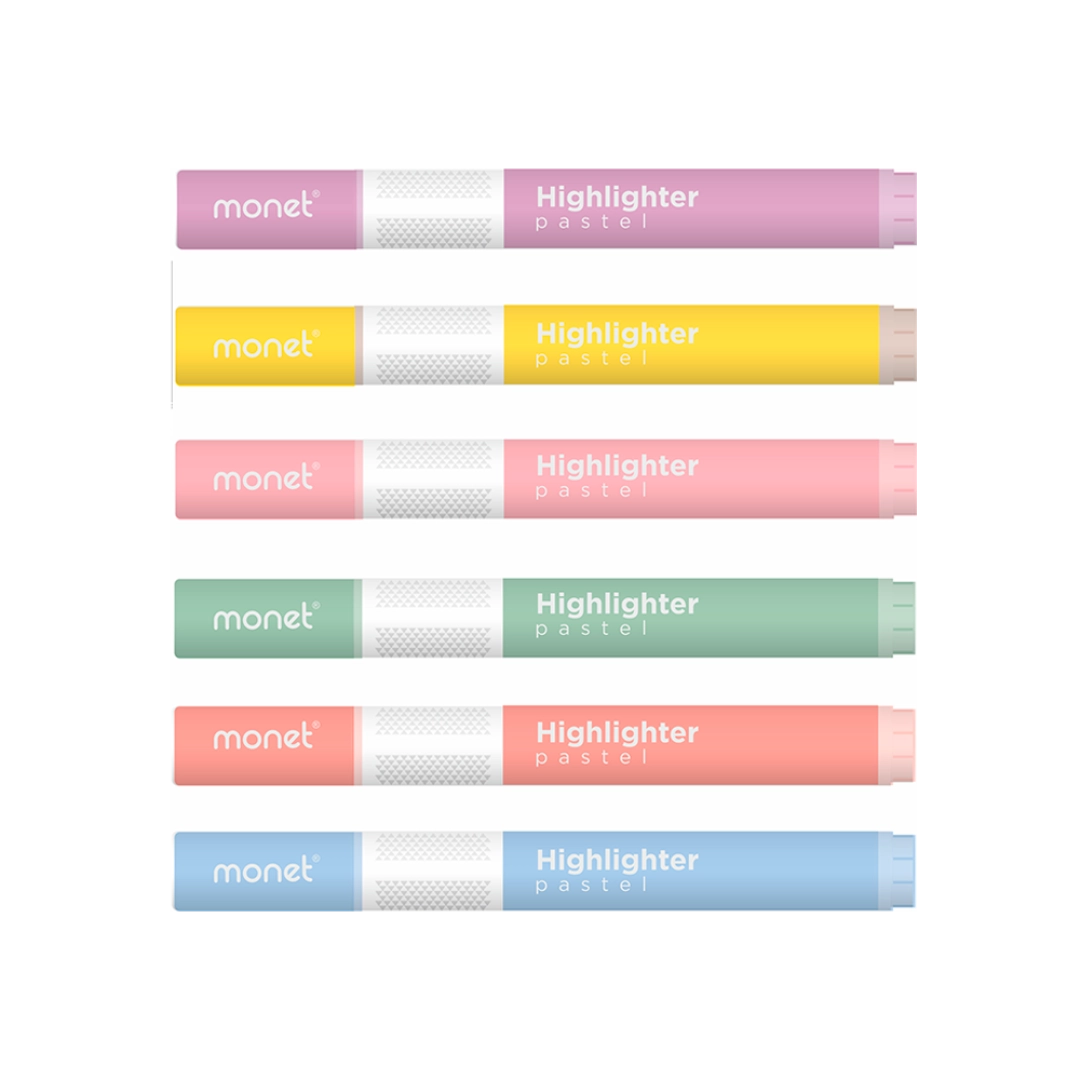 Matn ajratgich Monet Highlighter Pastel Round shaftoli rang 2HL014