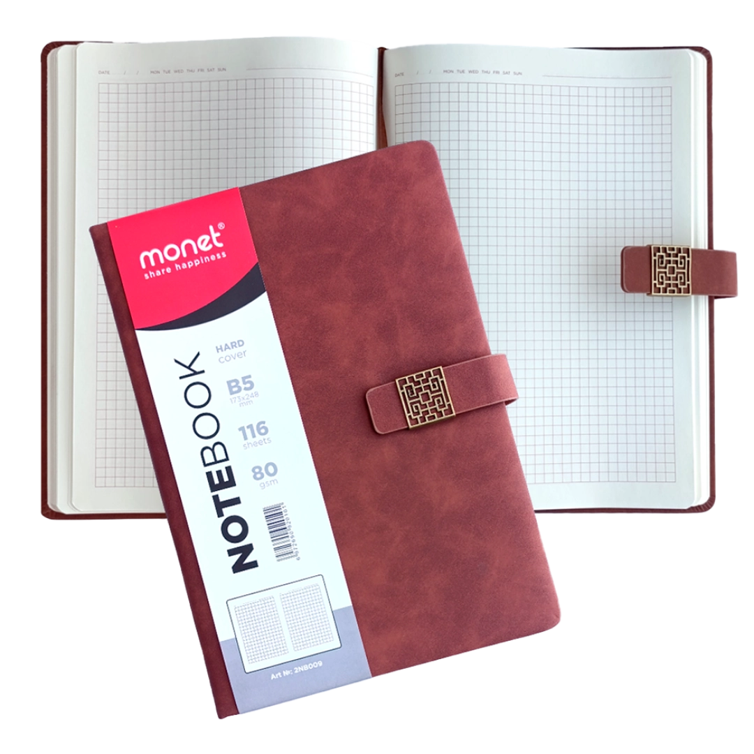 Блокнот с металлической магнитной застежкой, в 3 цветах, формат А5, клетка, 116 страниц 80gsm 2NB009 (1/64)