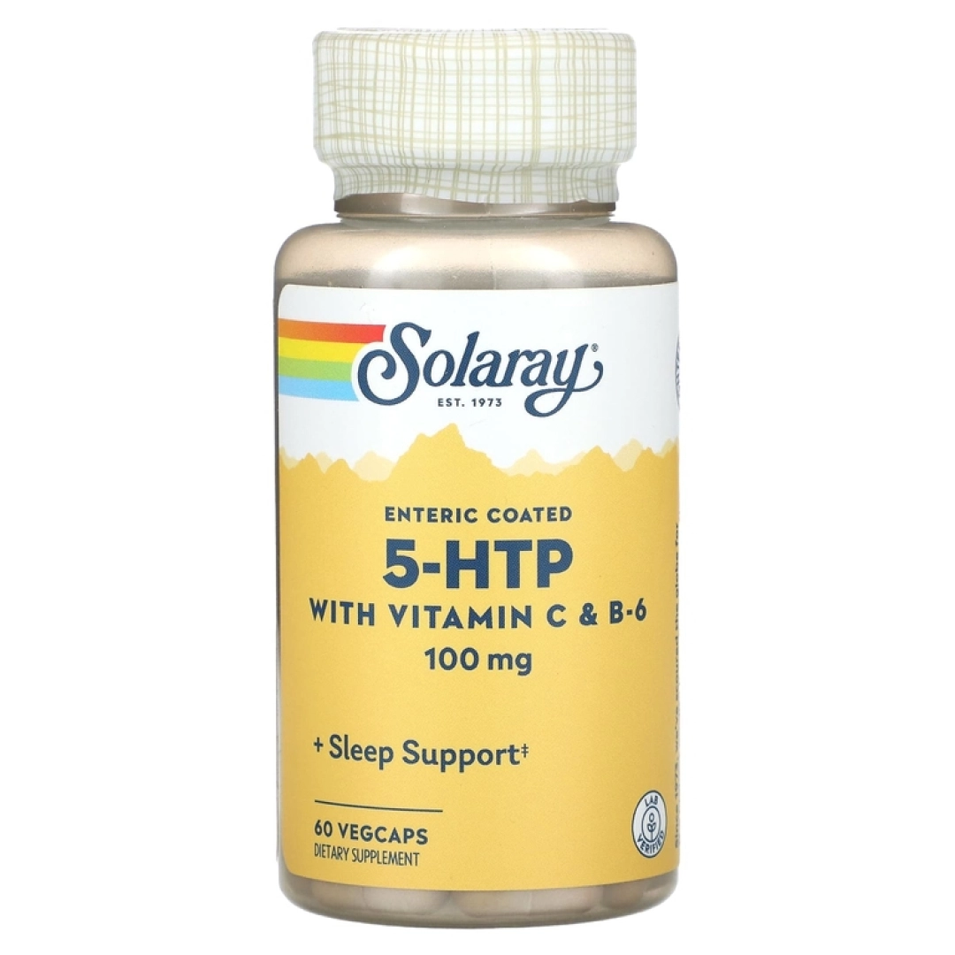 Solaray, 5-HTP C va B6 vitaminlari bilan, 100 mg, 60 vegetarian kapsula