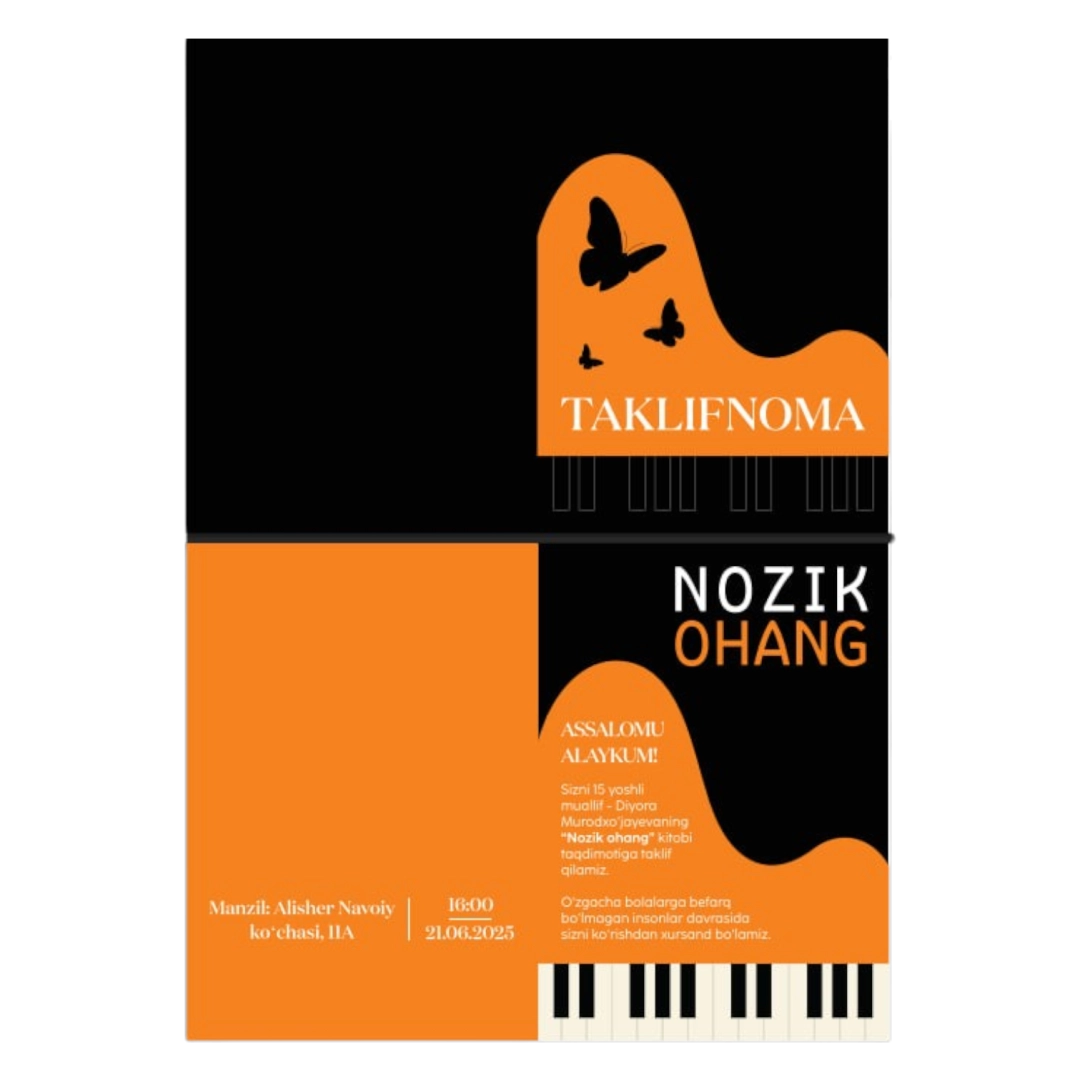 "Nozik ohang" kitobi uchun taklifnoma