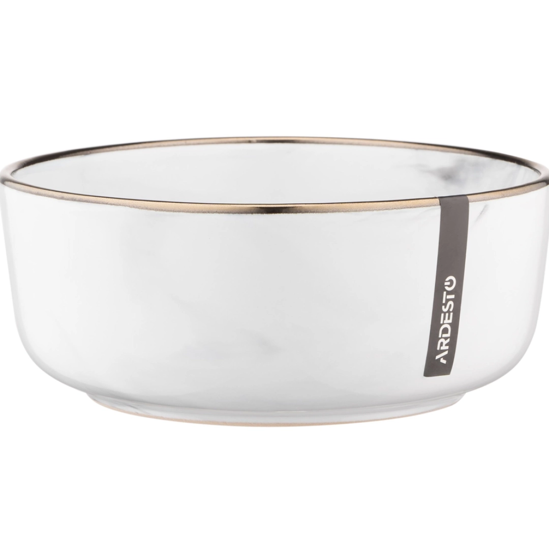 Салатник Ardesto Marmo, 15.6 см, белый, керамика AR2916MRW