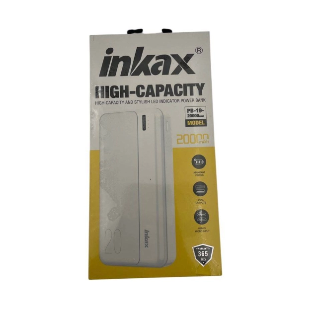 Inkax PB-19 20000 мАh portativ akkumulyatori, oq