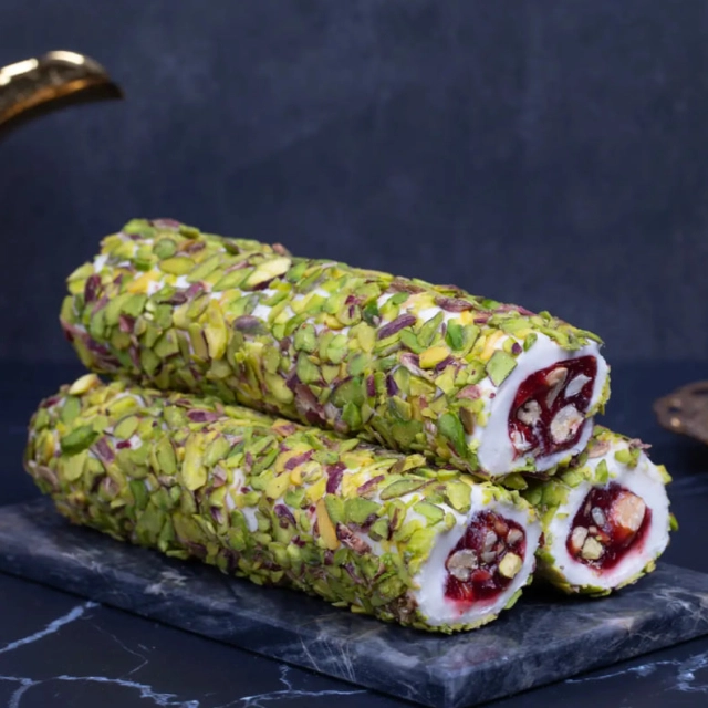 Anor va sutli Malatya lokumi, pista bilan qoplangan, 1 kg