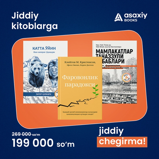 Jiddiy kitoblarga jiddiy chegirma!