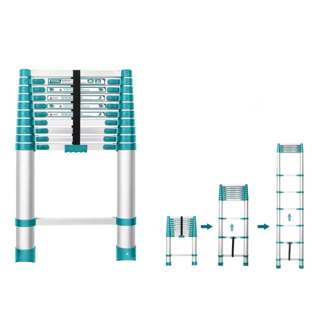 Teleskopik narvon Total THLAD08121 (12 pog'onali)