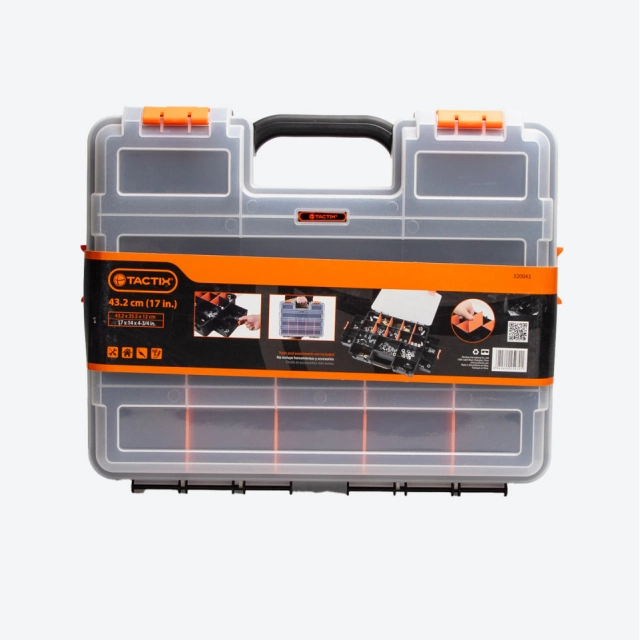 TACTIX 320043 asboblar va mayda detallar uchun organayzer, dastali qulay quti