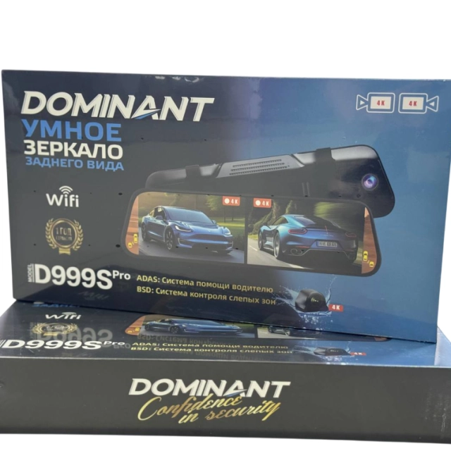 Videoregistrator Dominant D999S pro Wi-Fi (4K+4K) 2 kameralik