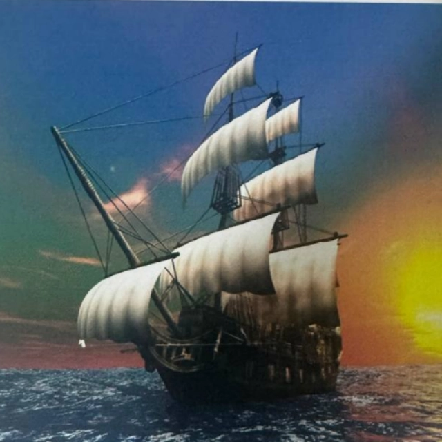 Рисование по номерам "Парус на закате" (40x50 см)