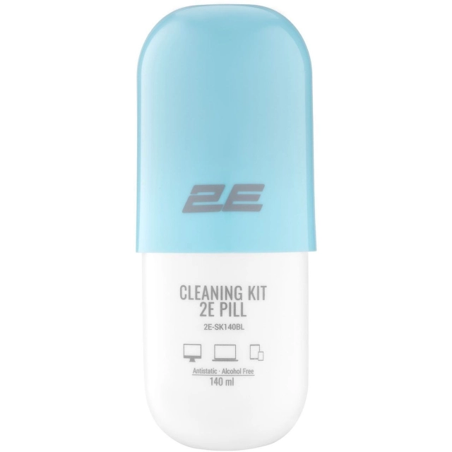 2E PILL tozalash to&lsquo;plami orgtexnika uchun (140ml suyuqlik + 20sm salfetka), White-blue