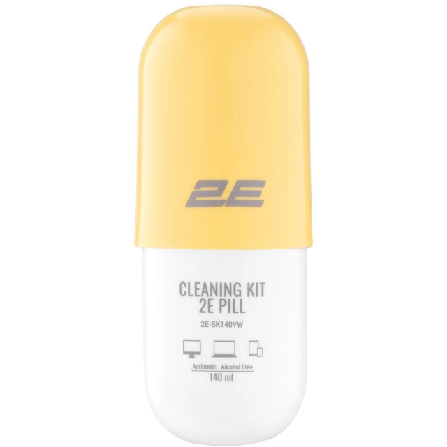 Tozalash to&lsquo;plami 2E PILL orgtexnika uchun (Liquid 140ml + salfetka 20sm), White-yellow