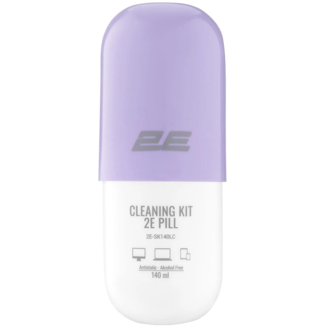 Tozalash to&lsquo;plami 2E PILL ofis texnikasi uchun (Liquid 140 ml + salfetka 20 sm), White-lilac