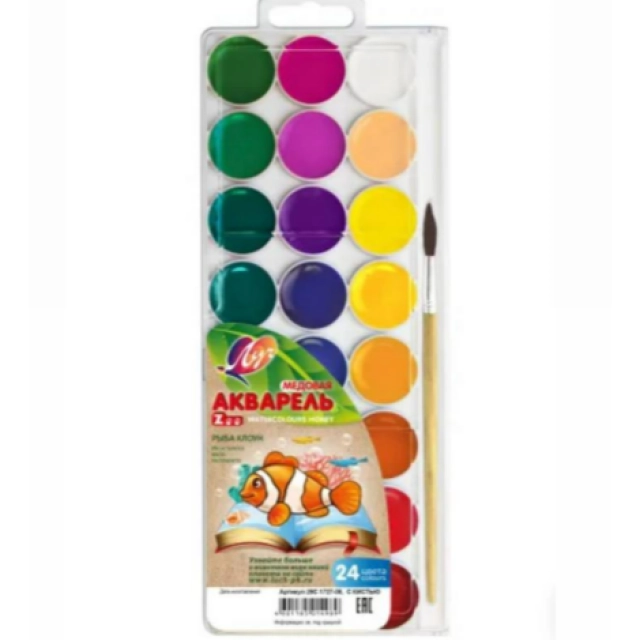 Asal akvareli "Zoo" nuri 24 xil rangda