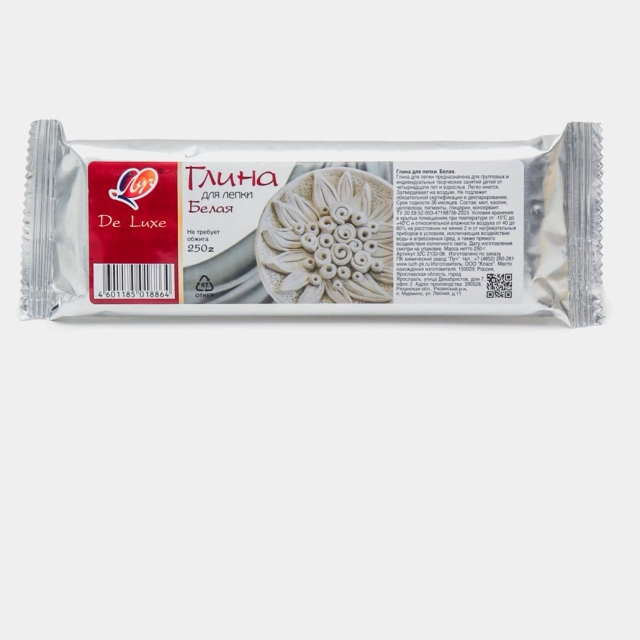 Har xil shakllar yasash uchun loy luch, oq, 250 g